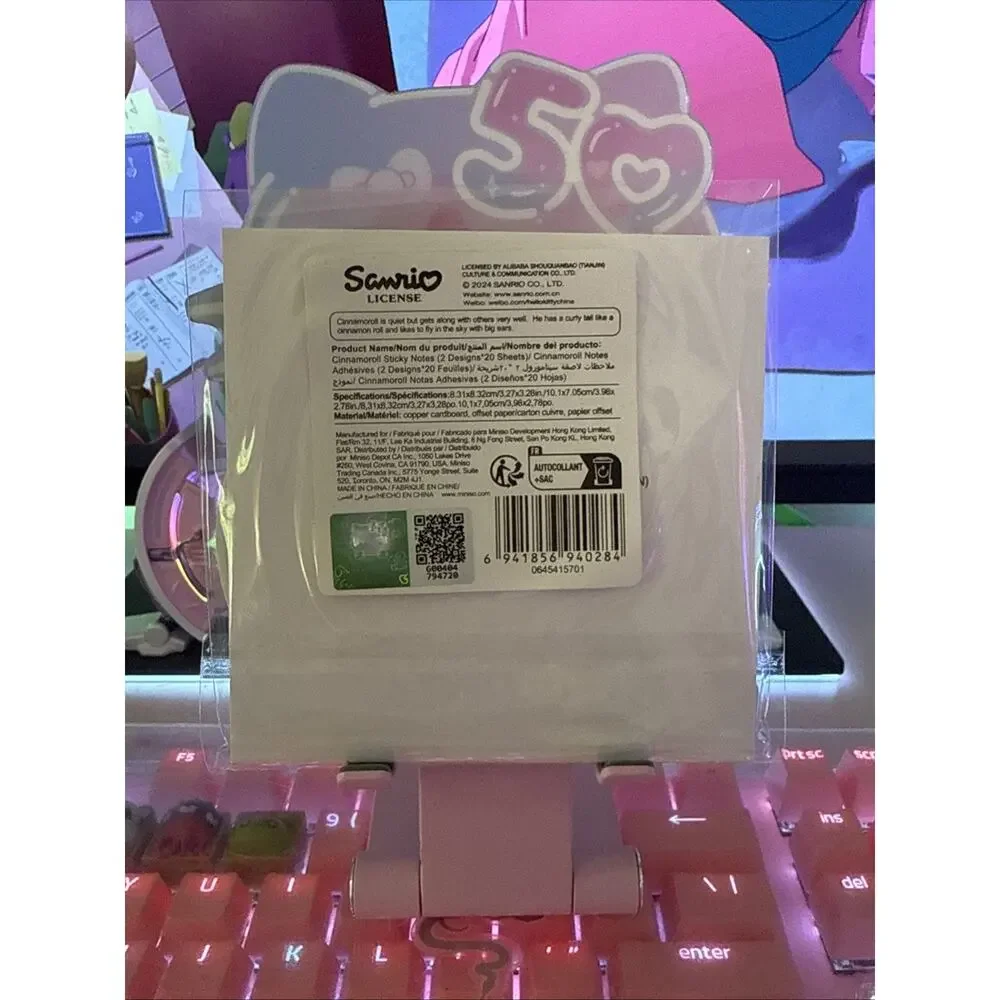 Sanrio Cinnamoroll Sticky Notes Set 2 Designs 20 Sheets Kawaii Stationery 2024